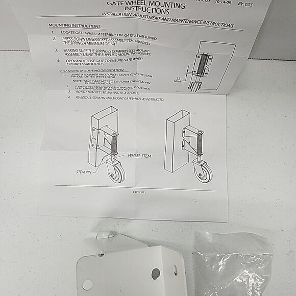 4 Inch Gate Wheel Gate Caster Kit with Spring Loaded for Wooden Fences, Heavy Du - Picture 11 of 13